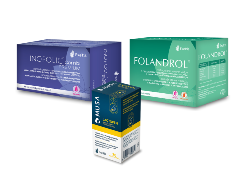 Partnerský balíček: Inofolic Combi Premium 60 kapslí + Folandrol 30 sáčků + MUSA Lactofem 30 kapslí